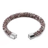 Cuff Armband Strass Zilver/Paars