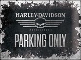 Harley-Davidson Skull Parking Only Metalen wandbord in reliëf 30x40 cm