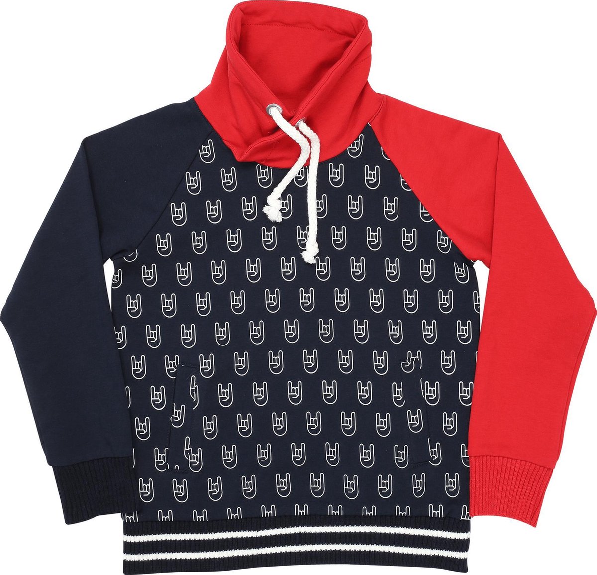 Vinrose Hoodie Daley - Sweater - Blauw/Rood - Jongens - Maat: 98/104