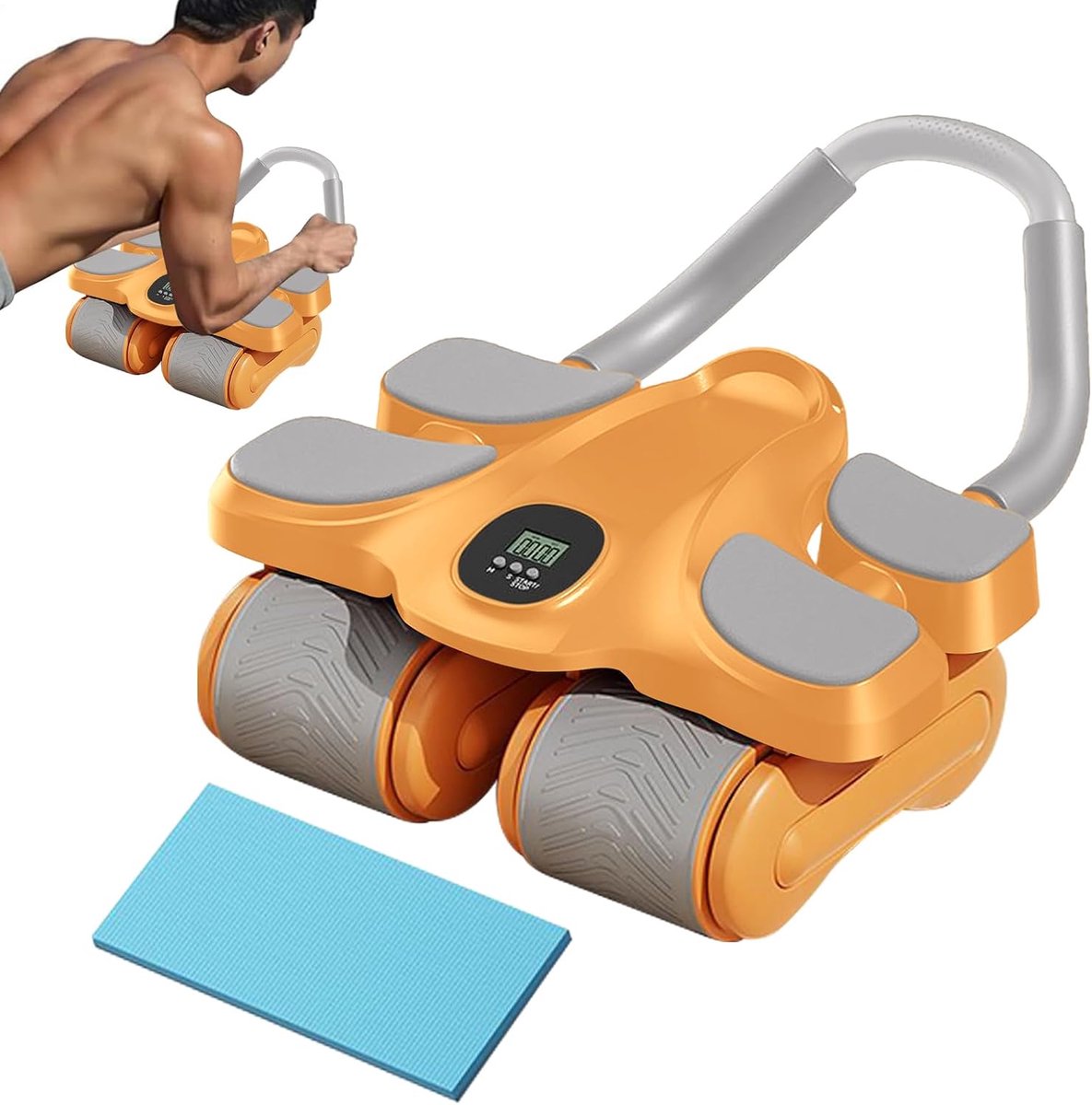 Buikspierroller - Fitnesswiel - Core Training - Stille Rubberen Wielen - 36x22x14cm - Oranje