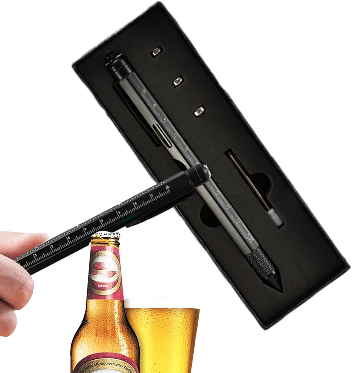 Multifunctionele pen - Gereedschap pen - Handige klusjes - 8-in-1 ontwerp - 165 cm - Zwart