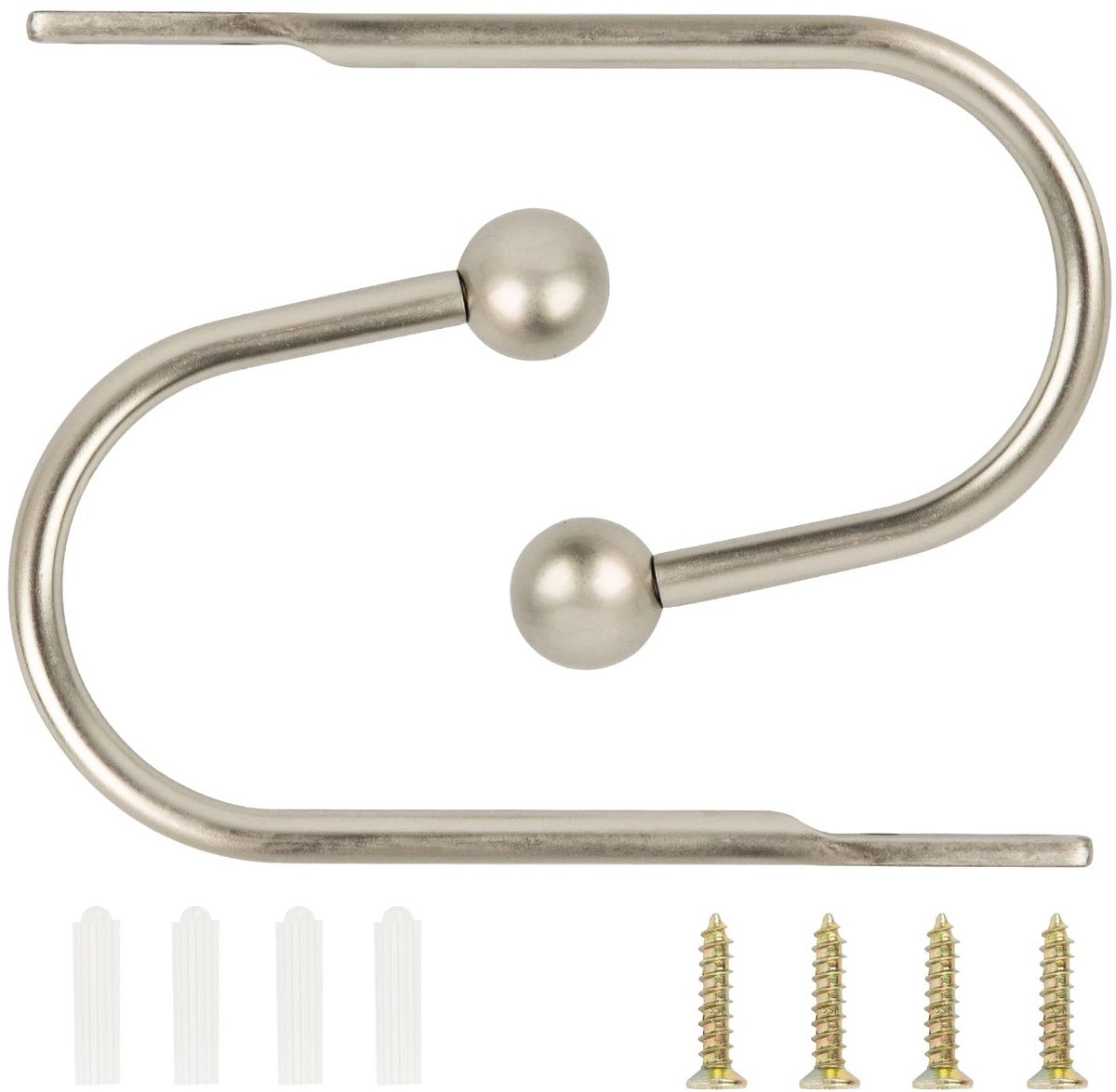 Dailygoods- Gordijnhouder Metalen - Gordijnhaken - Wandmontage - Decoratief - Vintage - 2 Stuks - Totale Lengte 16 cm - Gordijnhaak