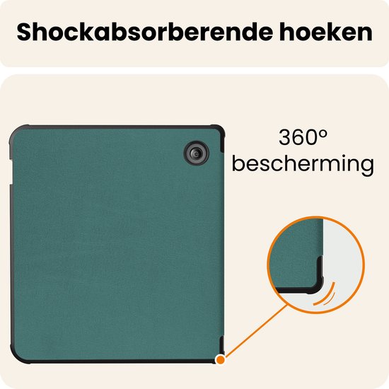 Hoesje Geschikt voor Kobo Libra 2 Hoes Book Case - Hoes Geschikt voor Kobo Libra 2 Hoesje Book Cover - Donkergroen van Hoesje  — afbeelding 4