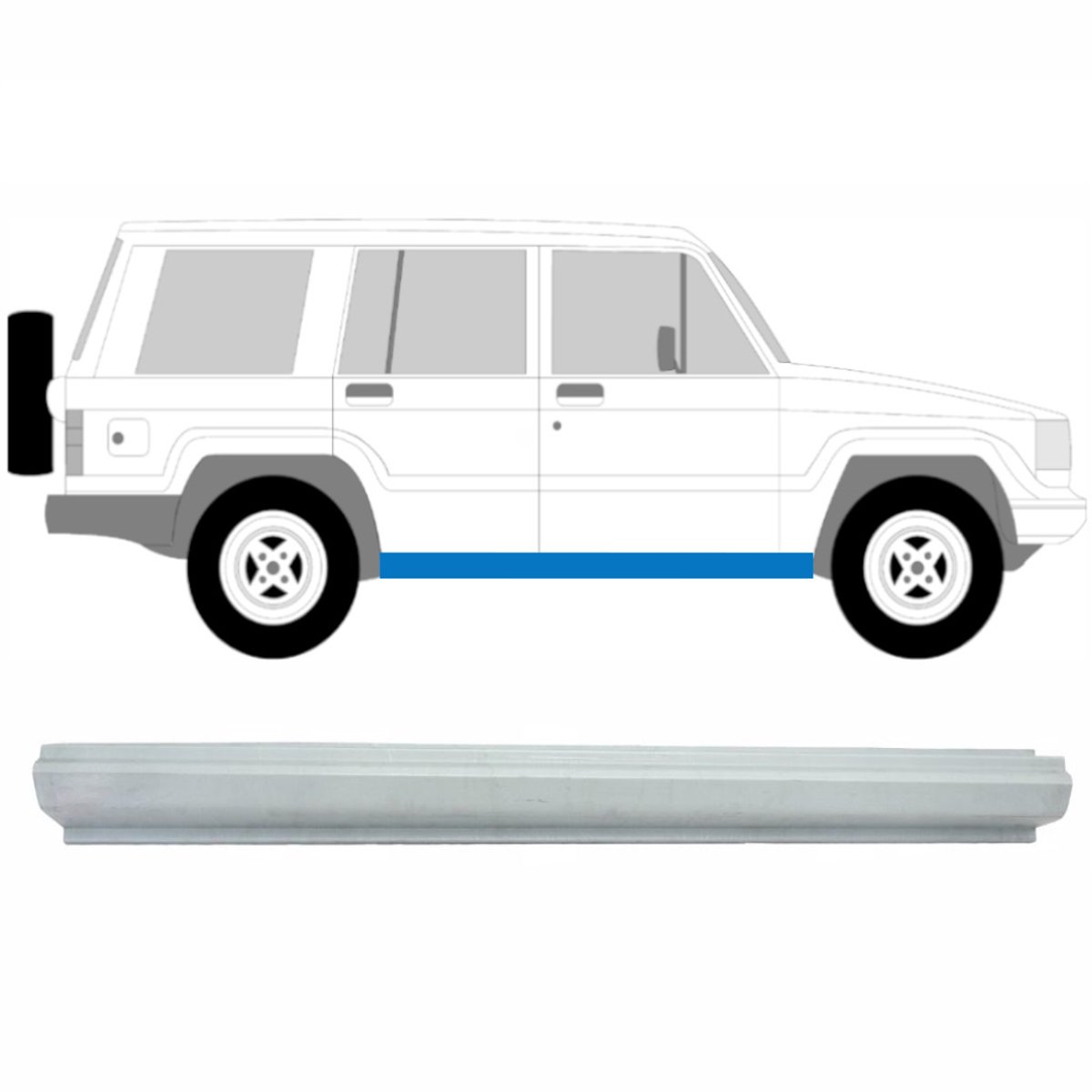 Reparatie dorpel voor Opel Monterey 1992-1999 / Links = Rechts (symmetrisch)