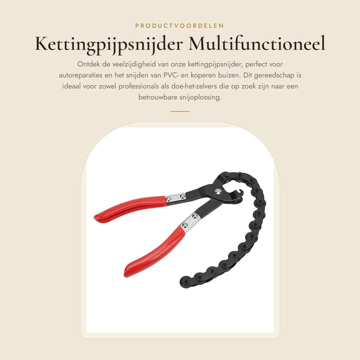 Dailygoods- Kettingpijpsnijder lange houdbaarheid - Uitlaatpijpsnijder - PVC/koperen buizen - Snijdiameter 19-76 mm - 14 messen - Eenvoudige stappen - Pijpsnijder