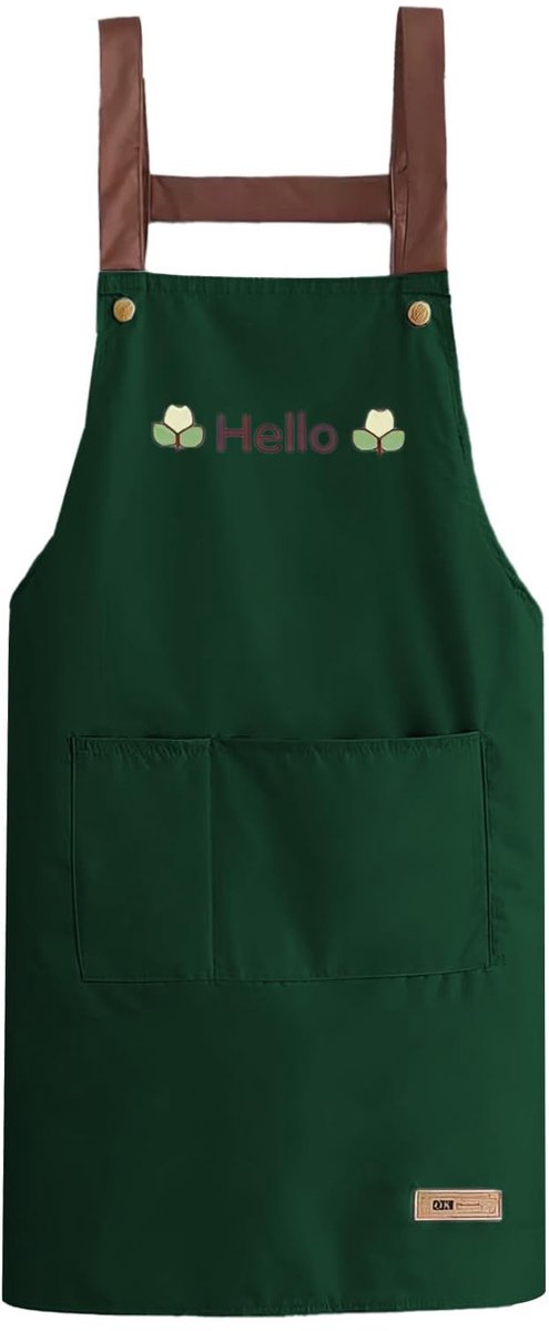 Dailygoods- Keukenschort Waterdicht - Verstelbaar Schort - Kookschort met Zakken - Drielaags Weefsel - Comfortabel en Modieus