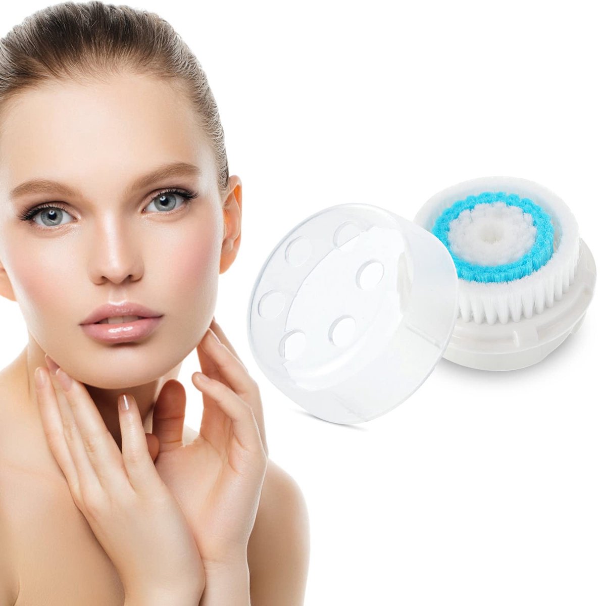 Dailygoods- Gezichtsreinigingsborstel Vervangend - Opzetborstel - Compatibel met Clarisonic - Diepe Porie Reiniging - Geschikt voor Mia 1/2/3 - Effectieve reiniging - Reinigingsborstel