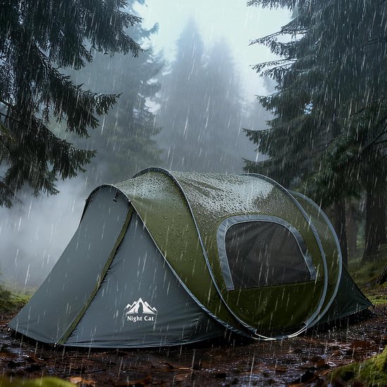 Night Cat Werptent 2 Personen Waterdicht: Kampeer Tent voor Outdoor Sport Picknick Wandelen Reizen Groen van Night Cat — afbeelding 2