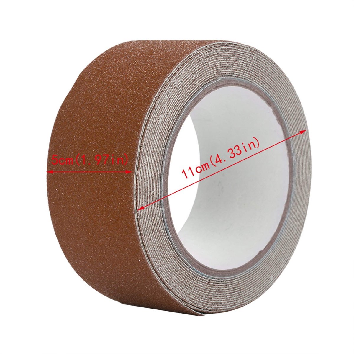 Dailygoods - Antislip PVC Plakband voor Traptreden en Vloer (5m x 5cm, Bruin)