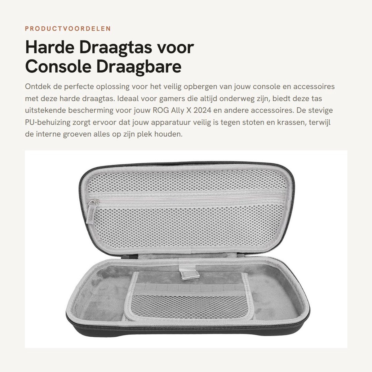 Dailygoods- Draagtas Harde Behuizing - Draagbare Opbergtas - Console Accessoires - Meervoudige Opslag - Kaartopslagsleuf - Compatibel met ROG Ally X 2024