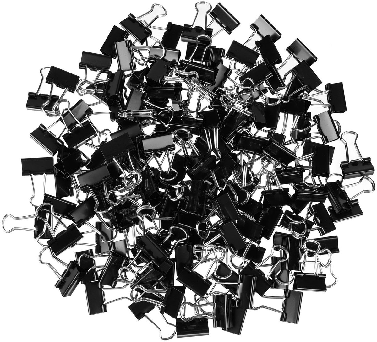 Dailygoods - 150 Stuks Foldback Clips 15mm - Metalen Paperclips voor Kantoorbenodigdheden