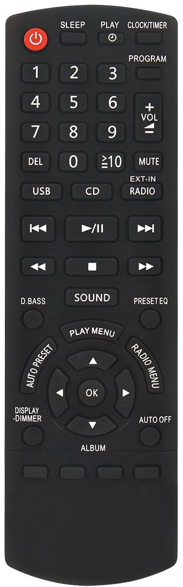 Dailygoods - Nieuwe N2QAYB000639 Vervang afstandsbediening voor PANASONIC SA-PM200, SA-PM200EB-S, SA-PM200EG-S, SA-PM200EP-S, SA-PM200GA-S, SA-PM200GAXS, SA-PM200GN-S, SA-PM200PR-S, SA-PM200PR-S, SA-PM200PR-S,