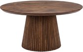 Salontafel Japandi rond walnoot mangohout 80cm Kimi bijzettafel Japanse stijl