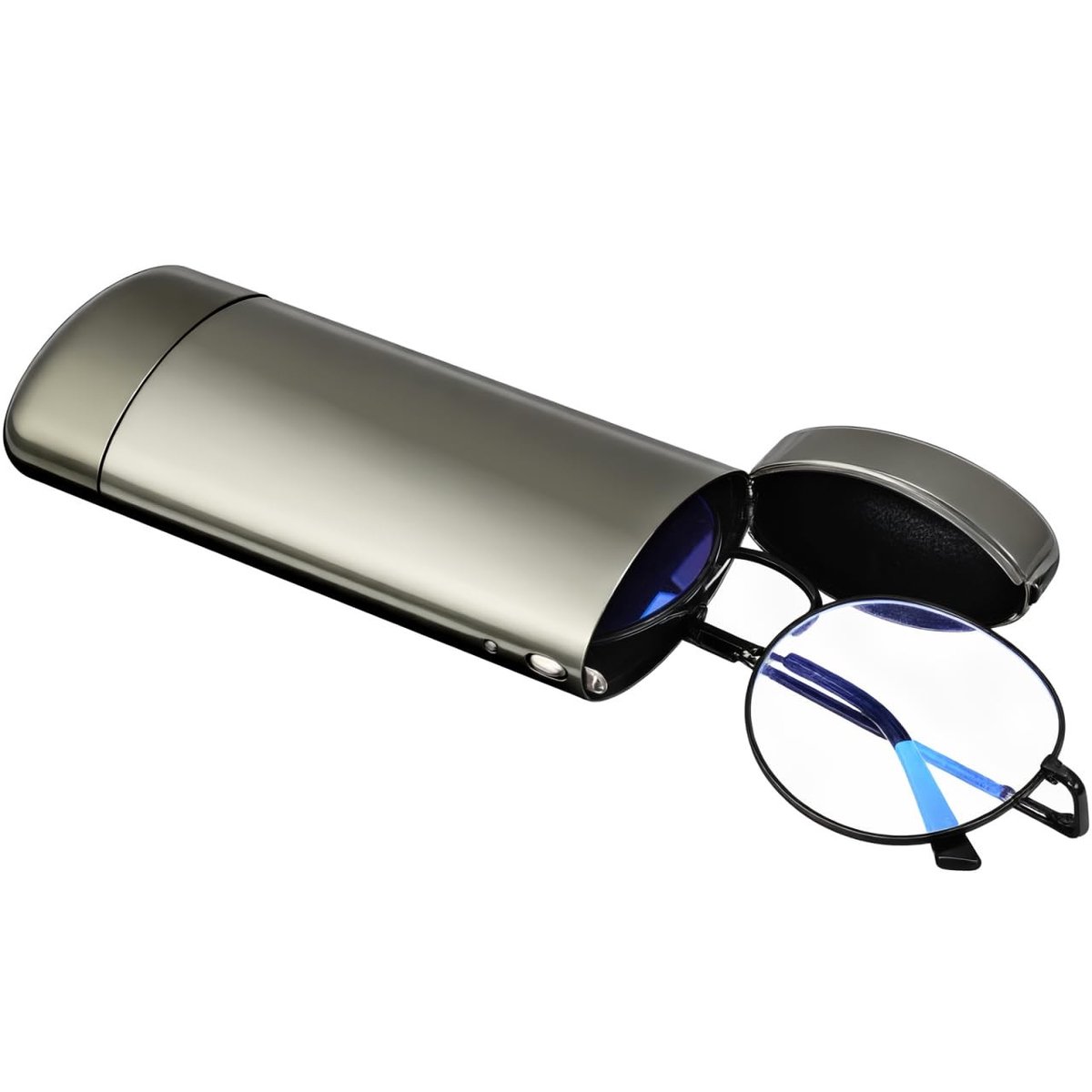 Dailygoods- Brillenhouder Slank Aluminium - Brillenkoker Harde Shell - Brillenetui Draagbaar - Milieuvriendelijk - 15x5,5x3 cm - Robuuste Bescherming