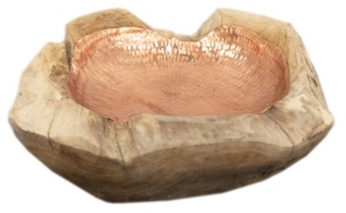 Houten schaal Perahu rond