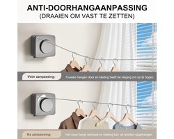 Uitschuifbare Waslijn - Grijs - Anti-Doorhangontwerp - Duurzaam Roestvrij Staal - Voor Binnen en Buiten