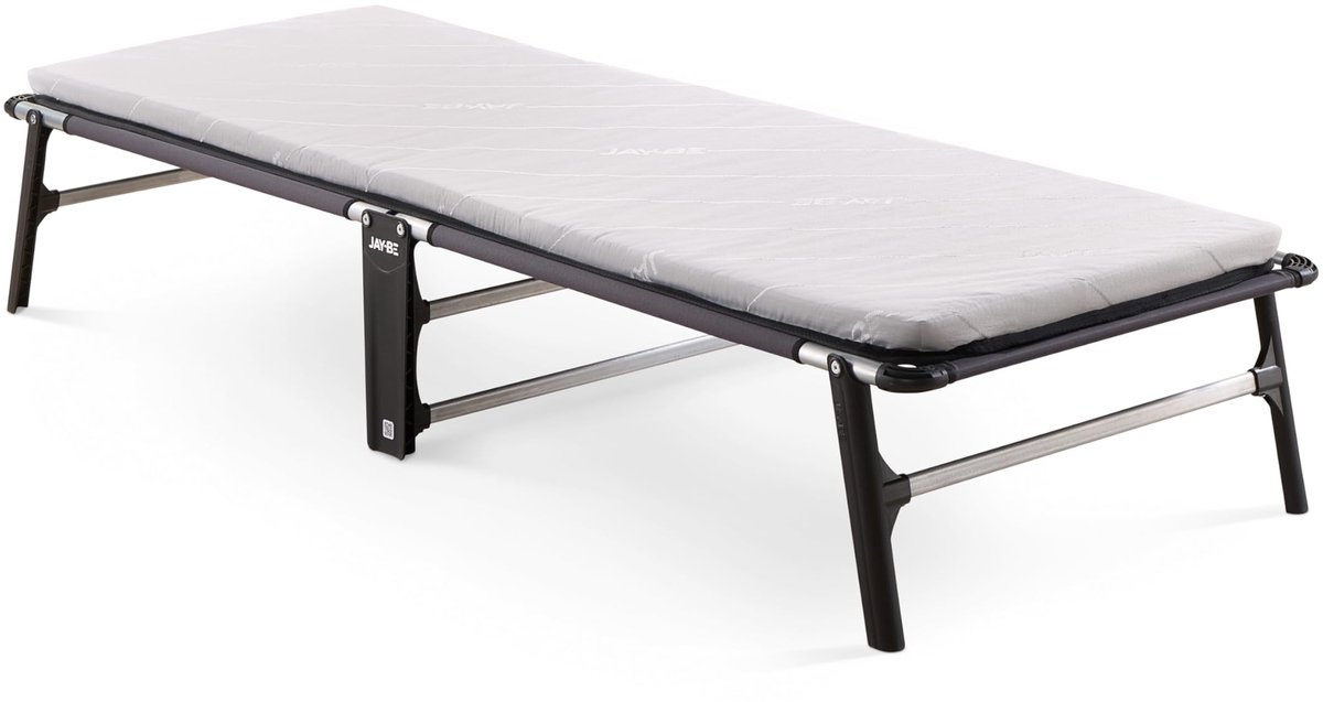 SnelShoppen - Compact opvouwbaar bed met e-fibermatras, eenpersoons, ideaal voor logies, camping, kleine ruimtes, lichtgewicht, gemakkelijk mee te nem