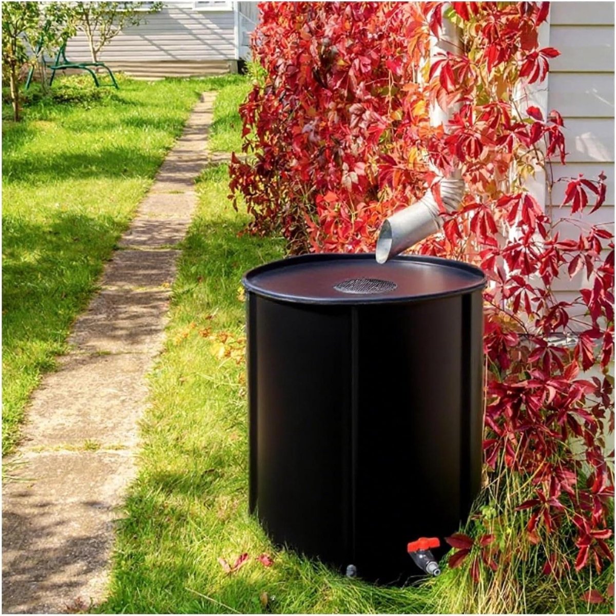 Opvouwbare Regenton - Regenwater Tank - Duurzaam Tuinieren - Met Volumemeter - 380 Liter - Zwart