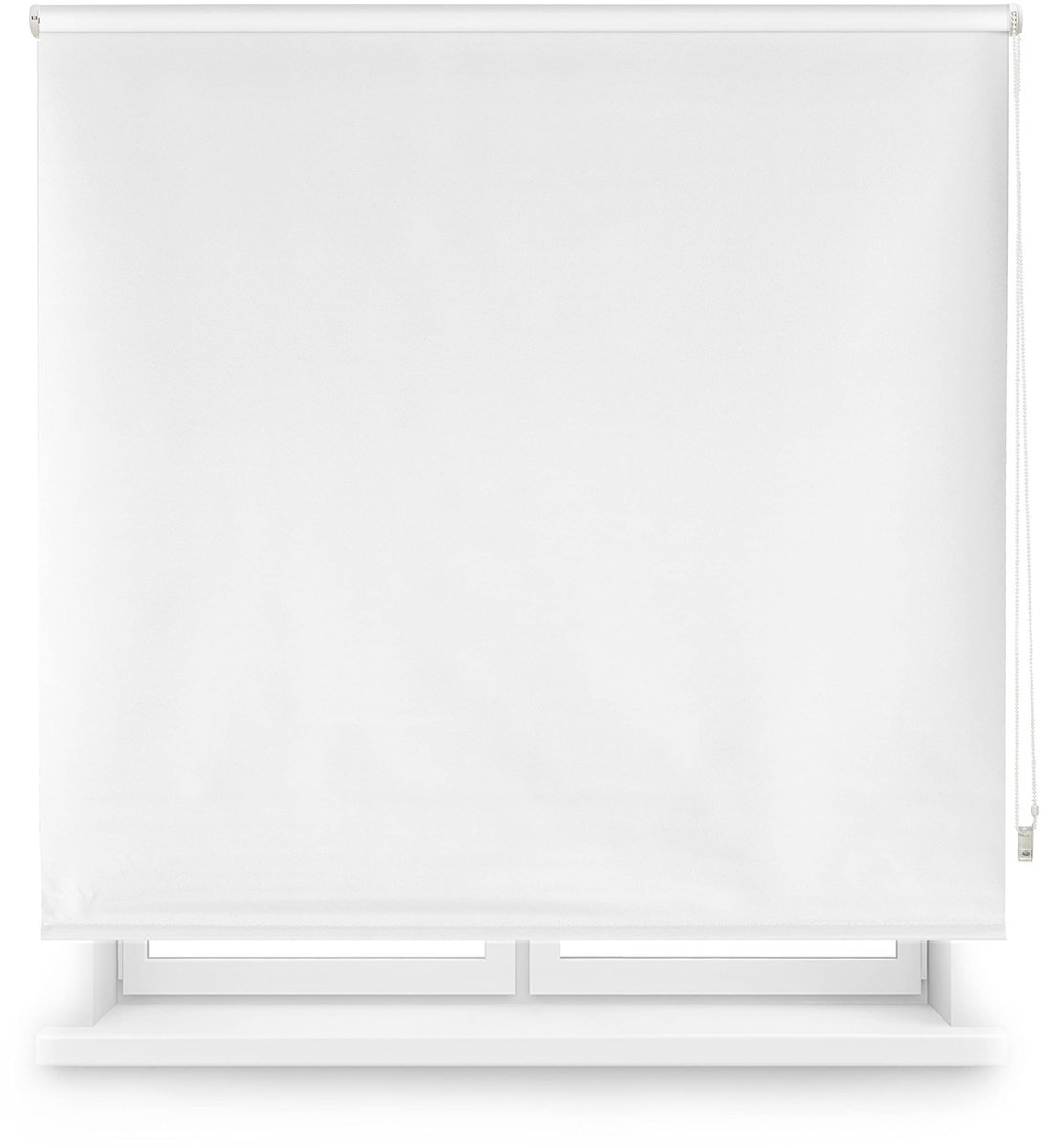 SnelShoppen - Verduisteringsrolgordijn Ecru 140 x 230 cm - Premium Thermo-Rolgordijn voor Complete Donkerheid, Glad Stof, Ideaal voor Woonkamer, Slaap