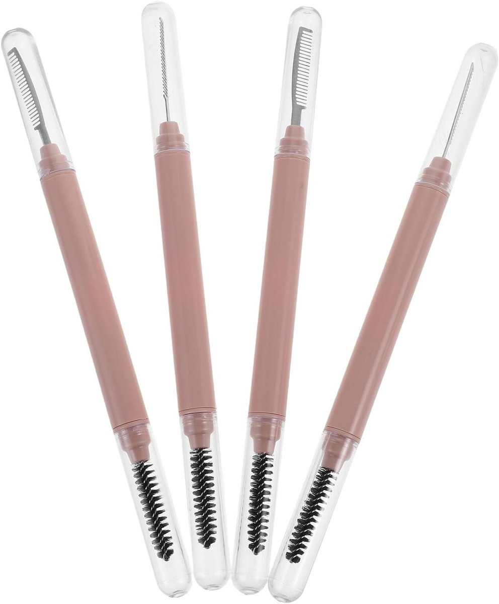 Wimperkam Set - Wimperborstel Mascara Scheider - Wimpers Scheiden - Dubbele Functie - 16.2 cm - Roze