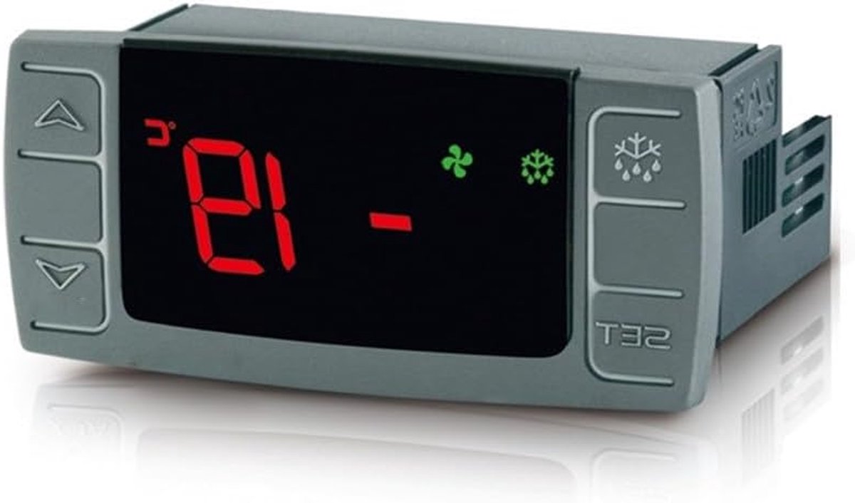 Digitale Thermostaat - Temperatuurregelaar - Koeling Beheren - Intelligent Alarm - 74x32x50mm - Zwart