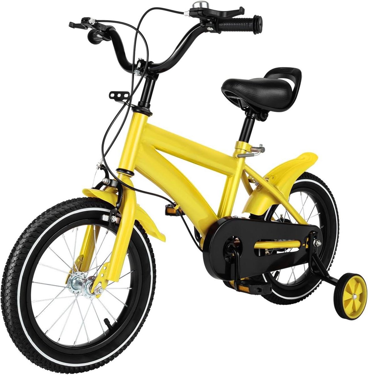Kinderfiets 14 inch sfiets sfiets Leren Fietsen Dubbel Remsysteem 14 inch Geel Zwart