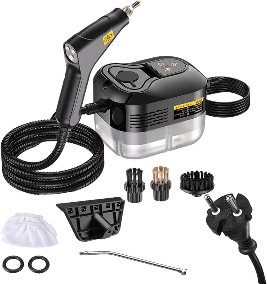 Draagbare Stoomreiniger - Stoomreiniger Thuis - Hygiënisch Reinigen - 6-Traps Bediening - 2500 W - Zwart