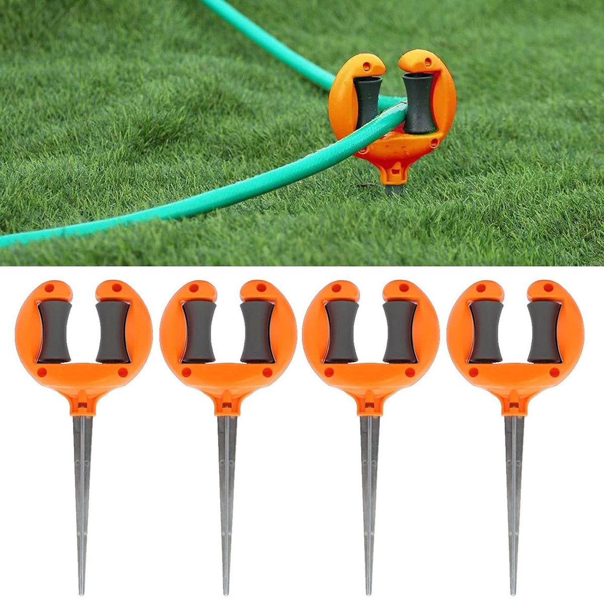 Slanggeleider Tuinslang - Slanghouder Gazon - Tuin Bewateren - Beschermt Slang - 6 stuks - Wit