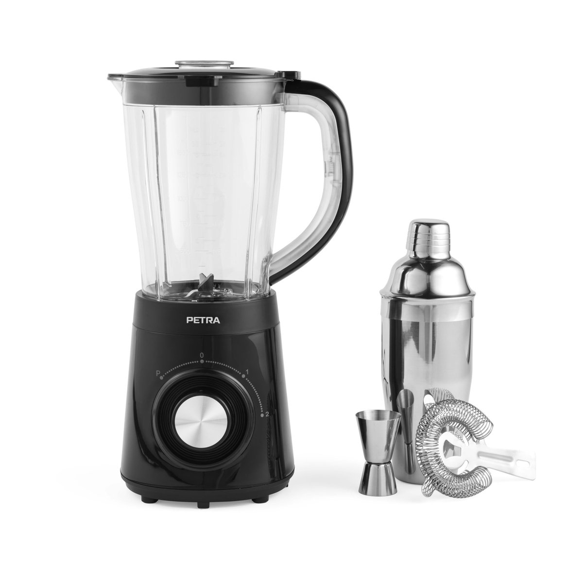 SnelShoppen - Cocktailmixer-Set 1,5L - Standmixer met Shaker, 500W, 2 Snelheden, Pulse-functie, RVS Klingen - Ideaal voor Feesten en Smoothies