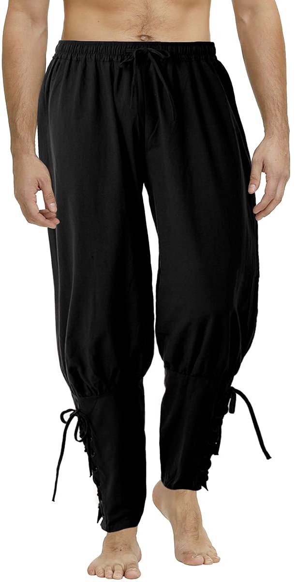 Dailygoods - Heren Middeleeuwse Viking Piraat Kostuum Broek - Enkellengte