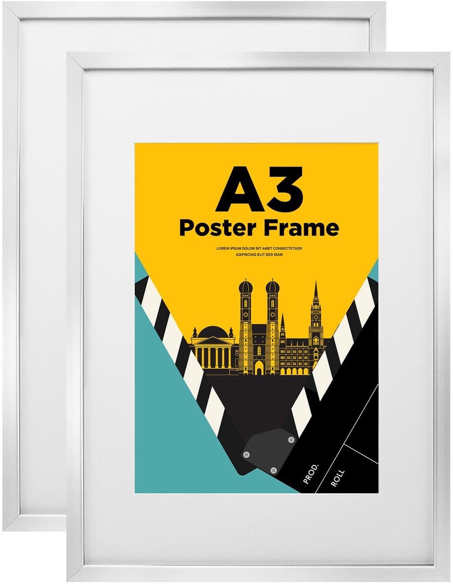 Dailygoods - A3 Houten Fotolijst met Acrylglas, Set van 2