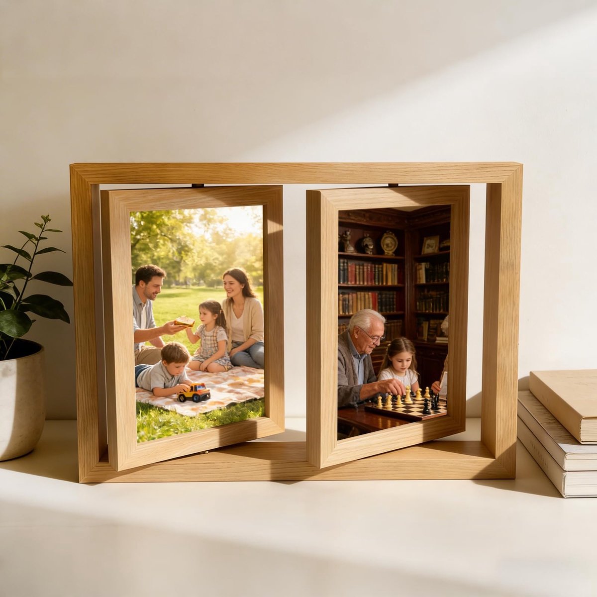 Dailygoods - Rotatable Multi Fotolijst 10 x 15 cm - Dubbelzijdig voor 4 Foto's