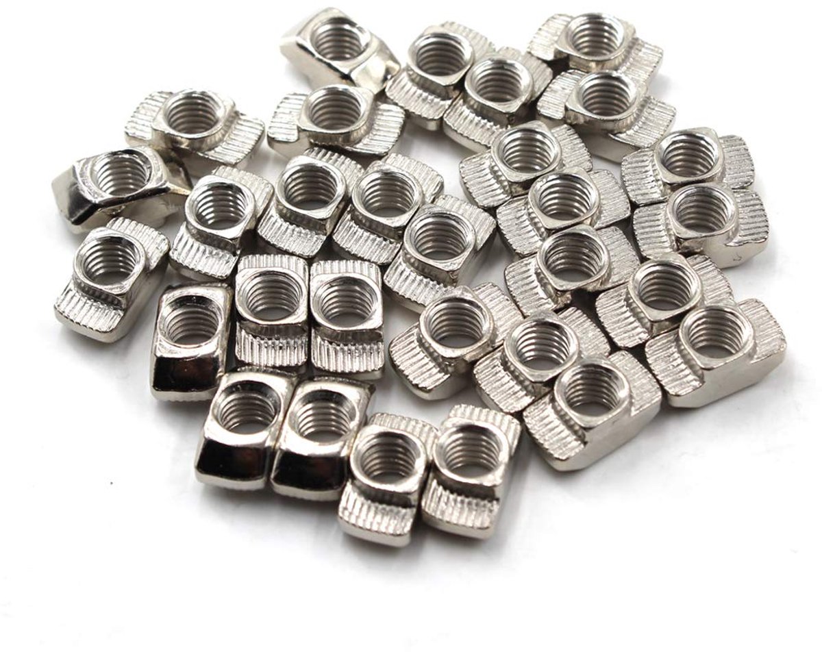 Dailygoods - M5 T Nut Vernikkeld Koolstofstaal T Slot Moeren - 50 Stuks