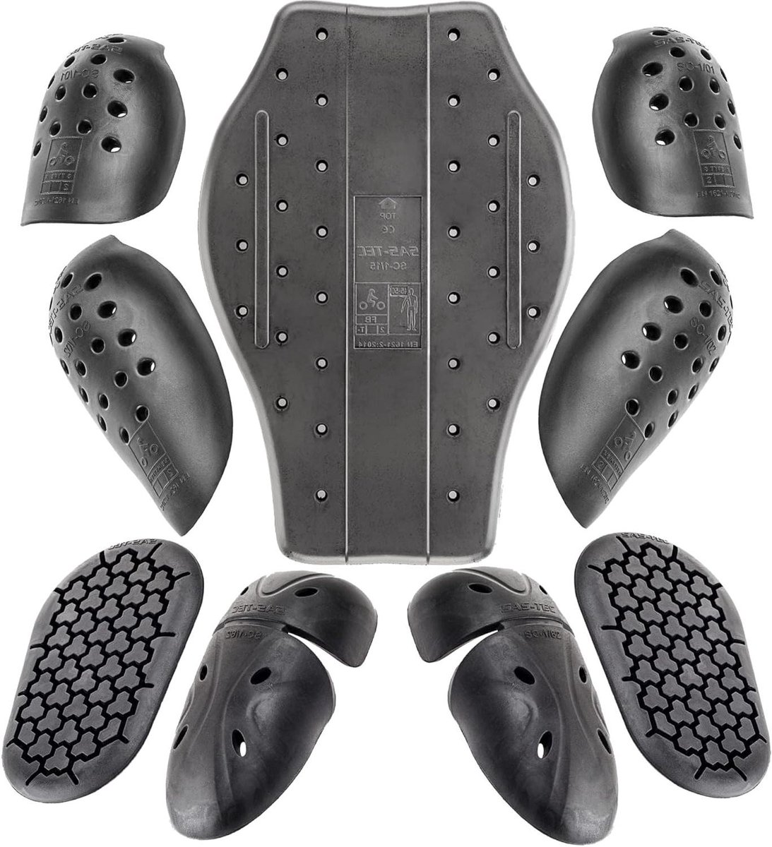 Motor Beschermingsset - Motor Kleding Beschermers - Motorrijden - Niveau 2 Schokabsorptie - 9-delige set - Zwart