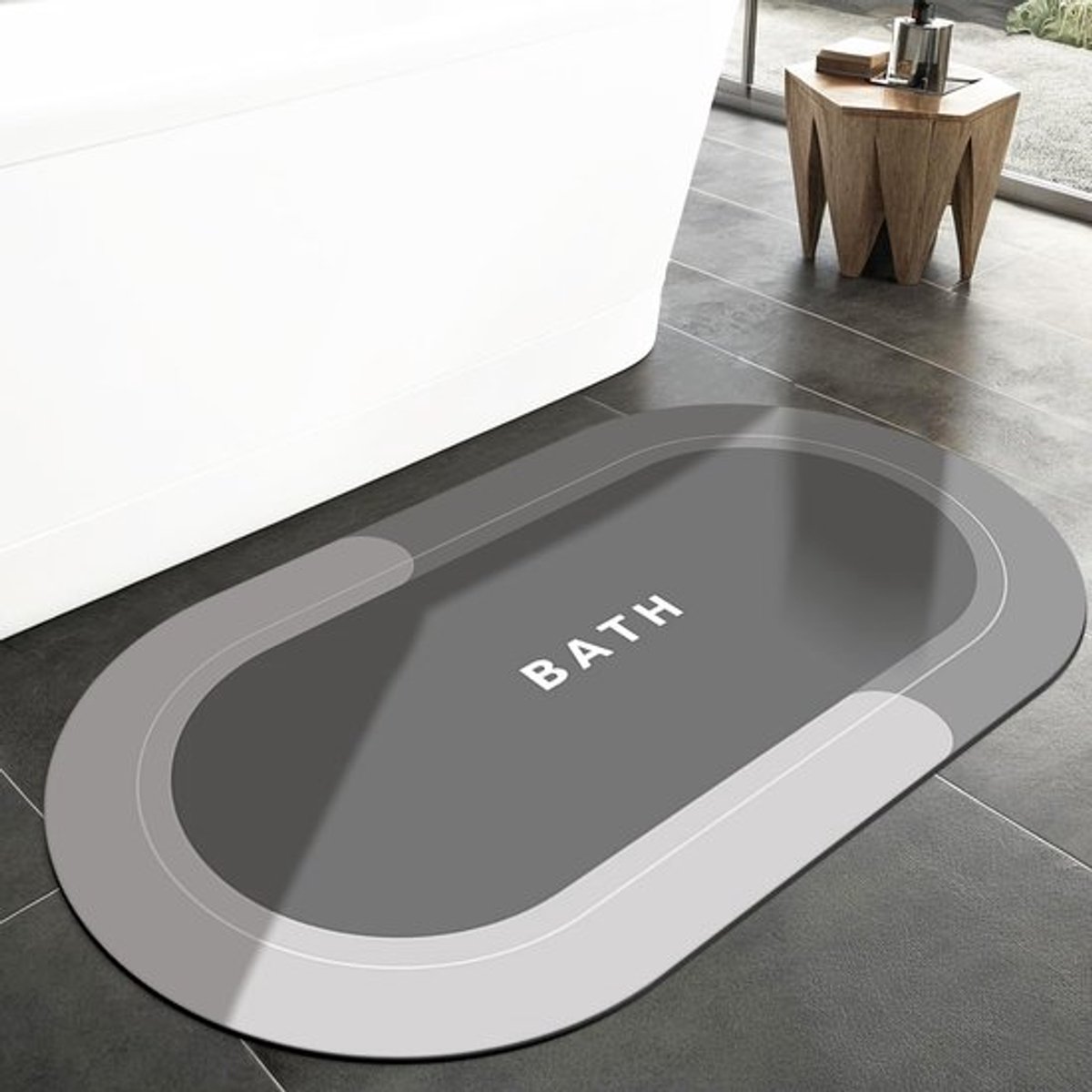 Badmat Sneldrogend - Antislip - Wasbaar - Dun - Absorberend - 90x60cm - Badkamermat