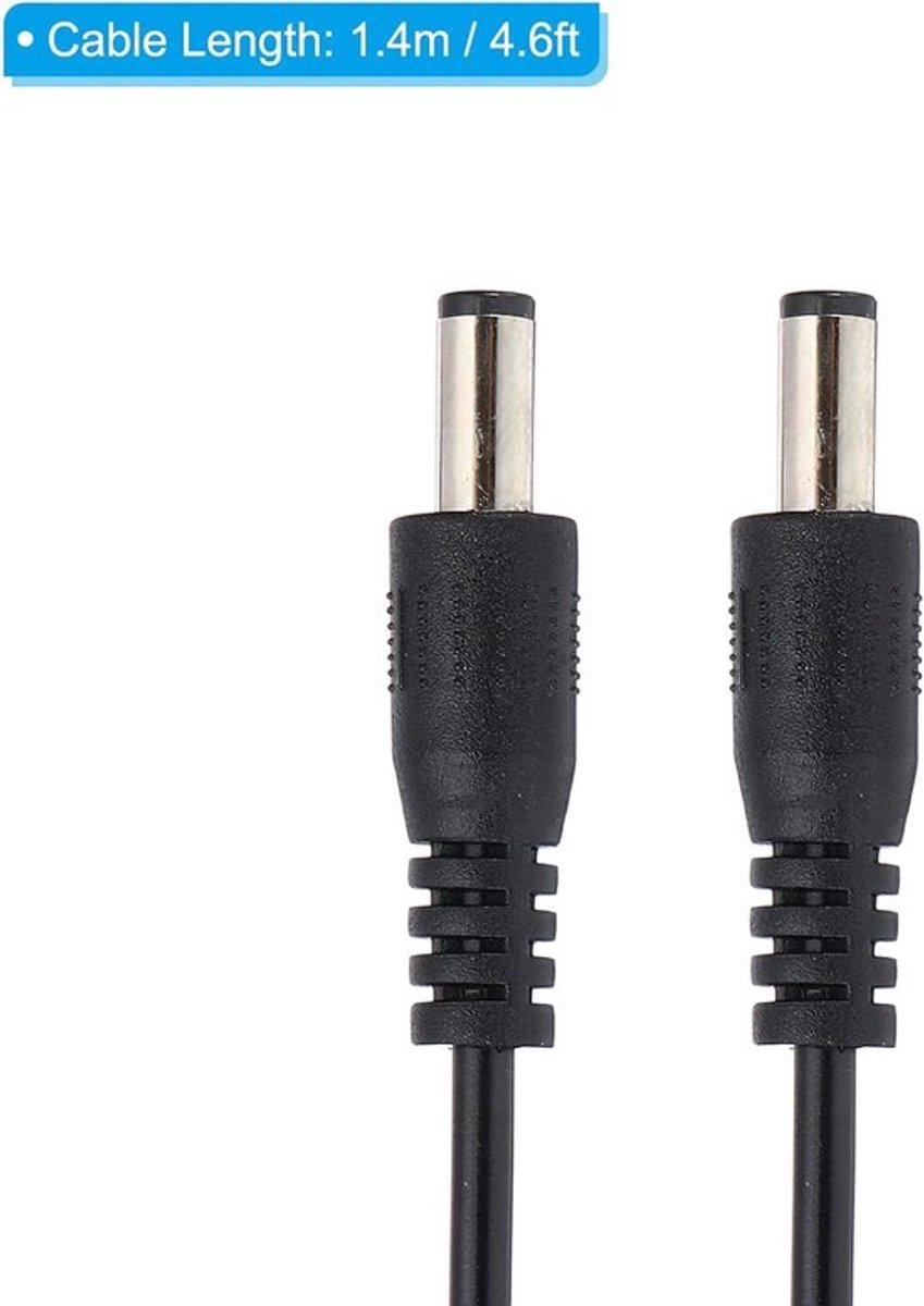 Spiraalkabeladapter 5,5 mm x 2,1 mm voor routers, bewakingscamera's, DVR