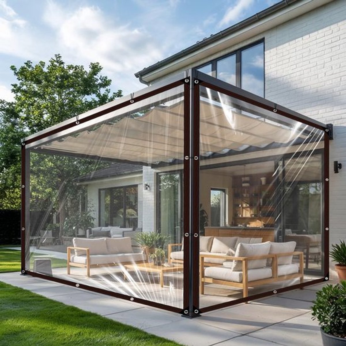 Afdekzeil Transparant - Waterdicht - Tuinmeubelen - Balkon - Regenbescherming - 2 x 3 m - Duurzaam Polyethyleen - Zeil