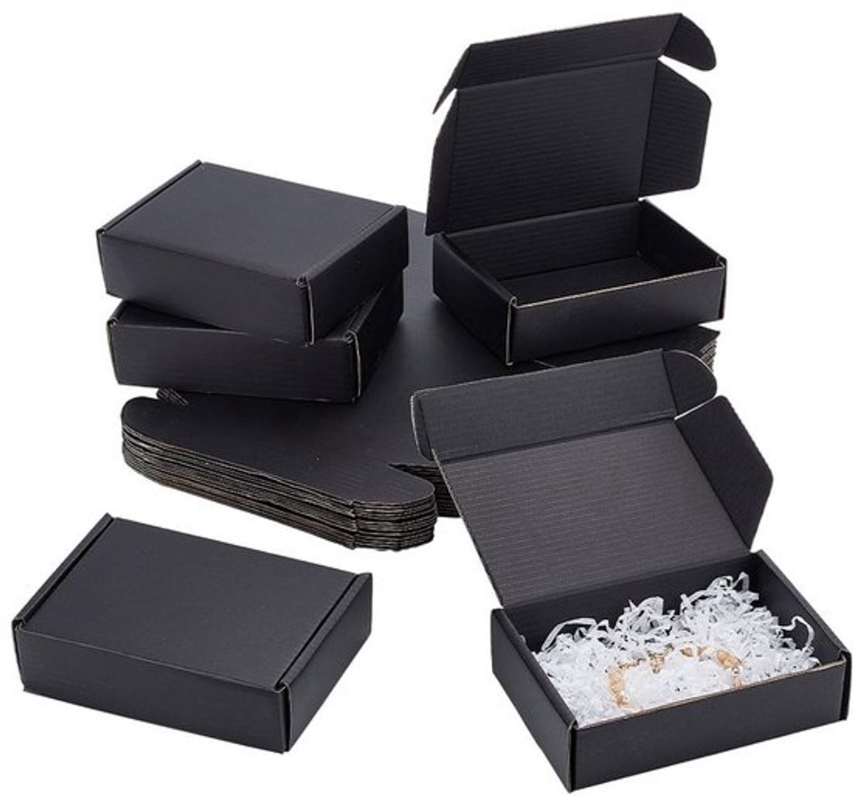Verzenddozen 20 Pack - Zwarte Geschenkdozen - Verzenddozen Kraft - Verzenddozen van Golfkarton - Milieuvriendelijk - Lichtgewicht en Robuust - Cadeauverpakking
