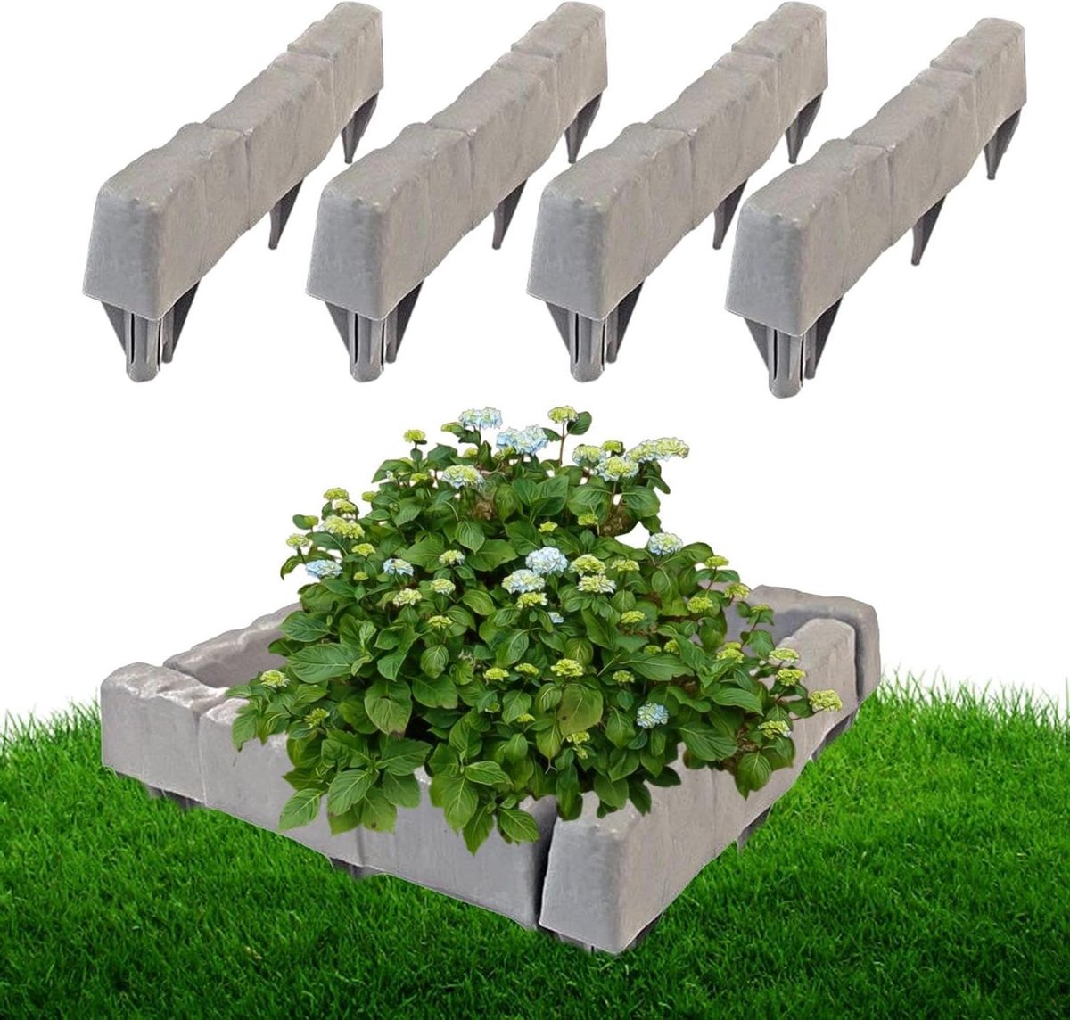 Nepstenen Tuinrand - Decoratieve Border - Landschap Inrichten - Graafvrije Installatie - 8 Stuks - Enkel Kenmerk
