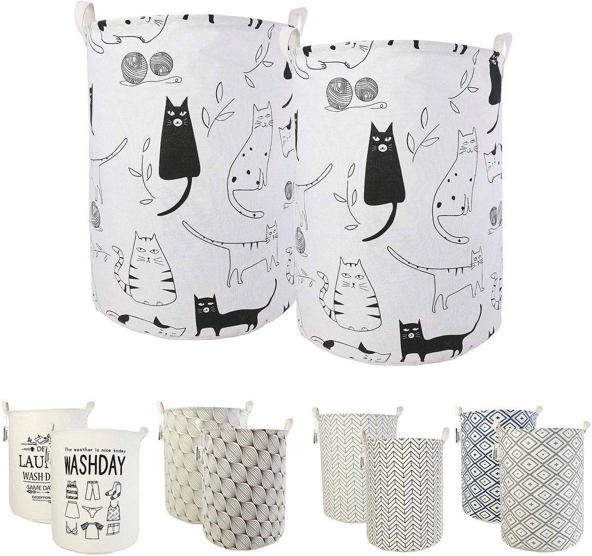 Dailygoods - 2 Stuks 7 Inch Vouwbare Wasmand - Waterdichte Opbergmand voor Speelgoed en Kleding