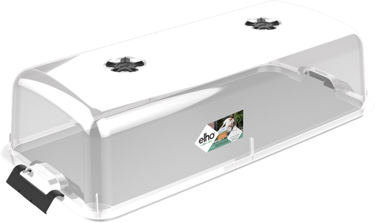 Bol.com Elho Green Basics Kweekhuis XXL 75 - Deksel voor Kweektafel - 100% Gerecycled Plastic - Ø 74.8 x H 20.3 cm - Transparant aanbieding