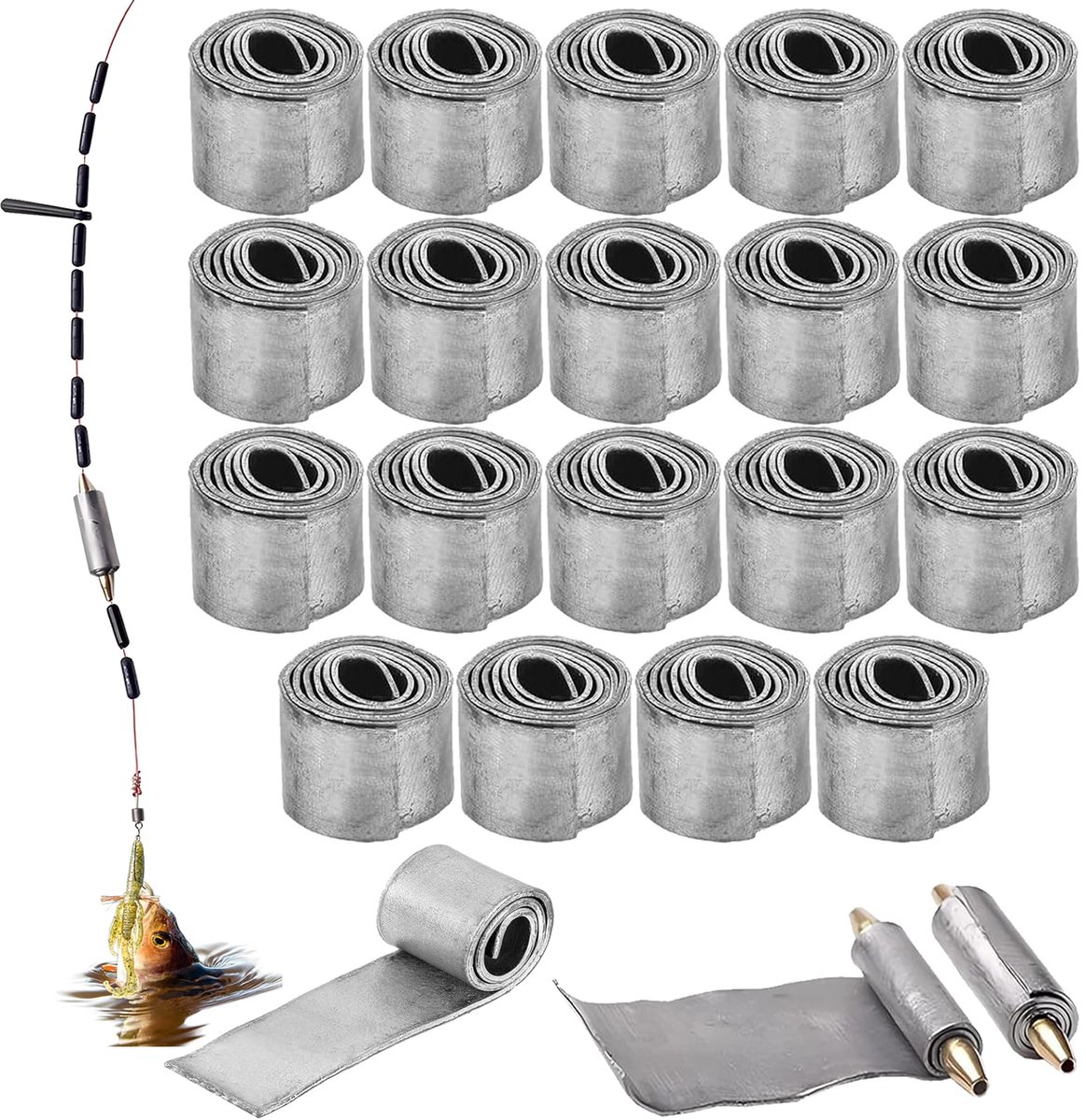 Dailygoods - Set van 20 Vissport Gewichten - Ideaal voor Zoet- en Zeevisserij