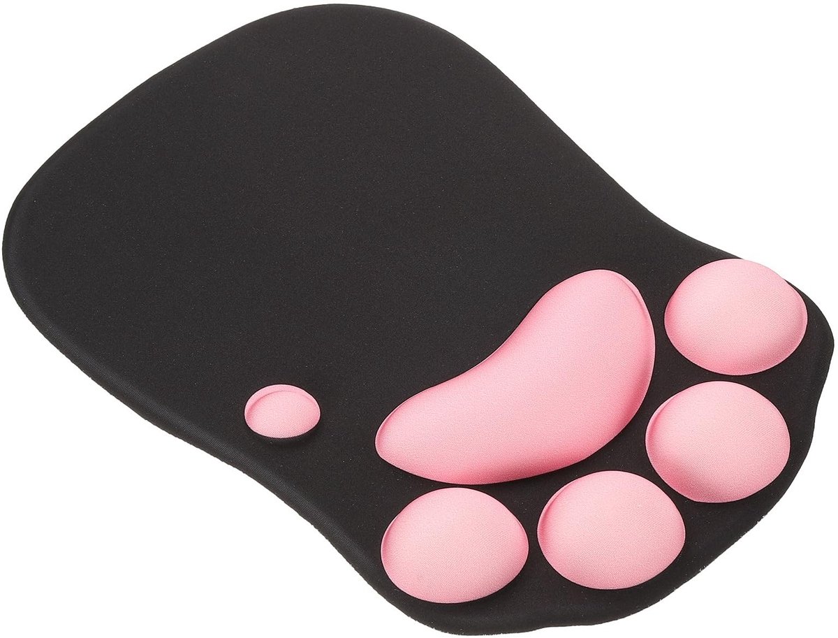 Dailygoods - Ergonomische Gel Muismat met Polssteun in Zwart en Roze