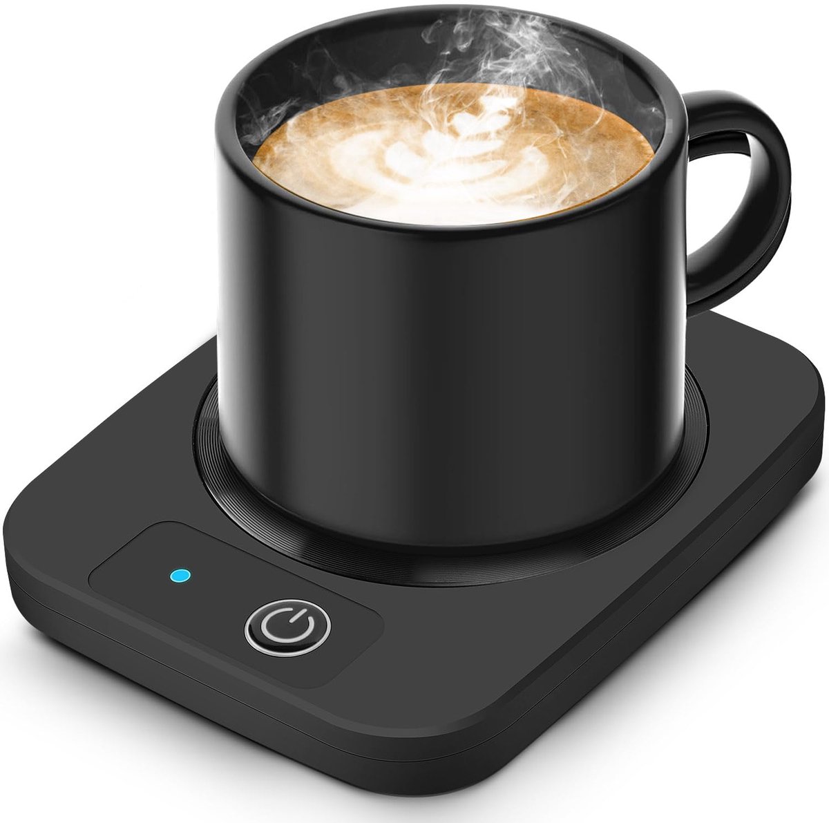 Dailygoods- Koffiekopverwarmer Slimme Warmhoudplaat - Elektrische Kopjeswarmer - Drankverwarmer voor Cacao/Melk - Hittebestendig - Temperatuurregeling 55 °C - Geschikt voor Glazen/Roestvrijstalen/Keramische Mokken - Bekerwarmer