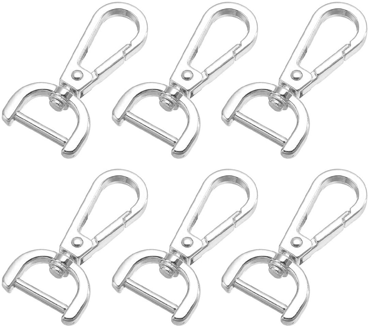 Dailygoods - Sleutelhanger met 6 Stuks Metaal Karabijnhaak - Zilver