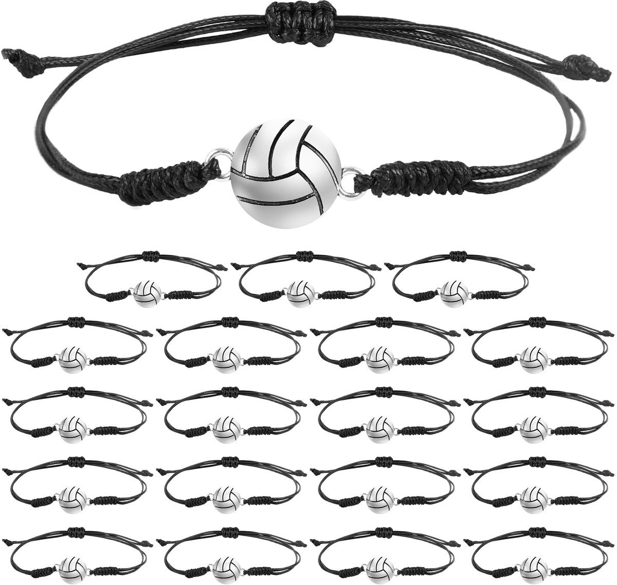 Dailygoods - 20 Stuks Volleybal Armband - Verstelbare Sportaccessoires voor Dames en Heren