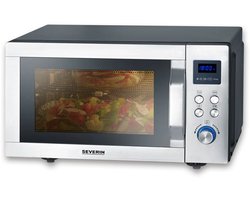 Severin MW 7777 Combi magnetron – Glazen Bodem zonder Draaiplateau – Ultra-Hetelucht tot 230 °C - 25 Liter - RVS
