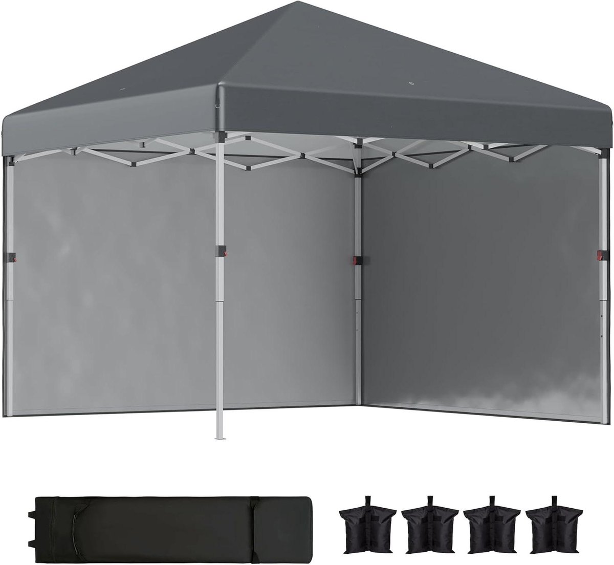 Pop-up Paviljoen - Partytent Tuintent - Feest Buiten - Inclusief Zijwanden - 3 x 3 Meter - Donkergrijs