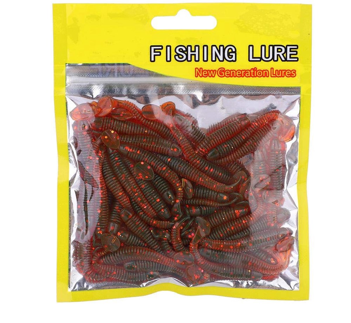 Dailygoods - 150 Stuks 5cm Zachte Plastic T-Tail Grub Aas voor Zoet- en Zoutwater Visserij (#9)