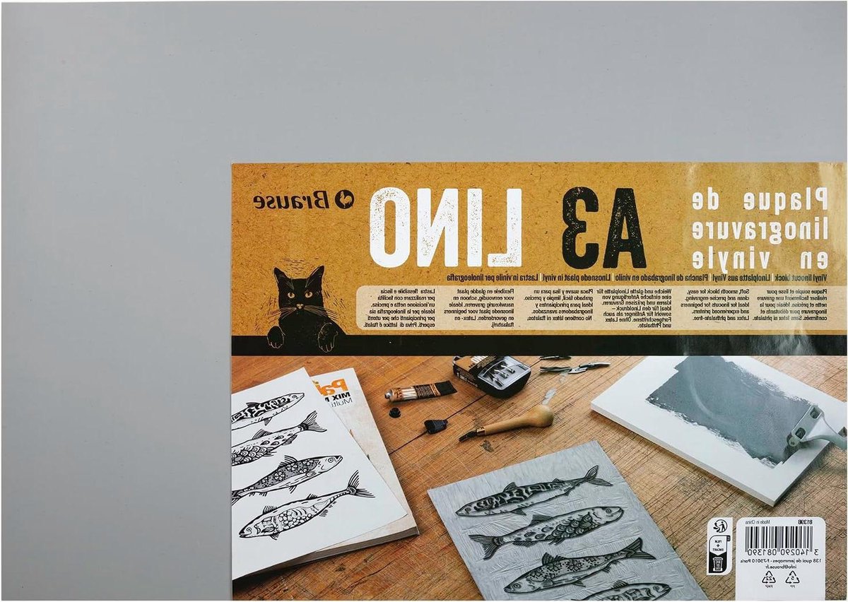 Plaque vinyl lino - Linoleum platen - Lino snijden - Dikte 3mm - A3 - Niet gespecificeerd